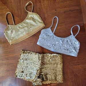 Sparkle Set of Sequin Bras and Shorts